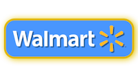 a yellow and blue walmart logo on a black background