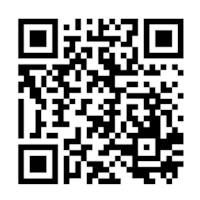 a black and white qr code on a black background